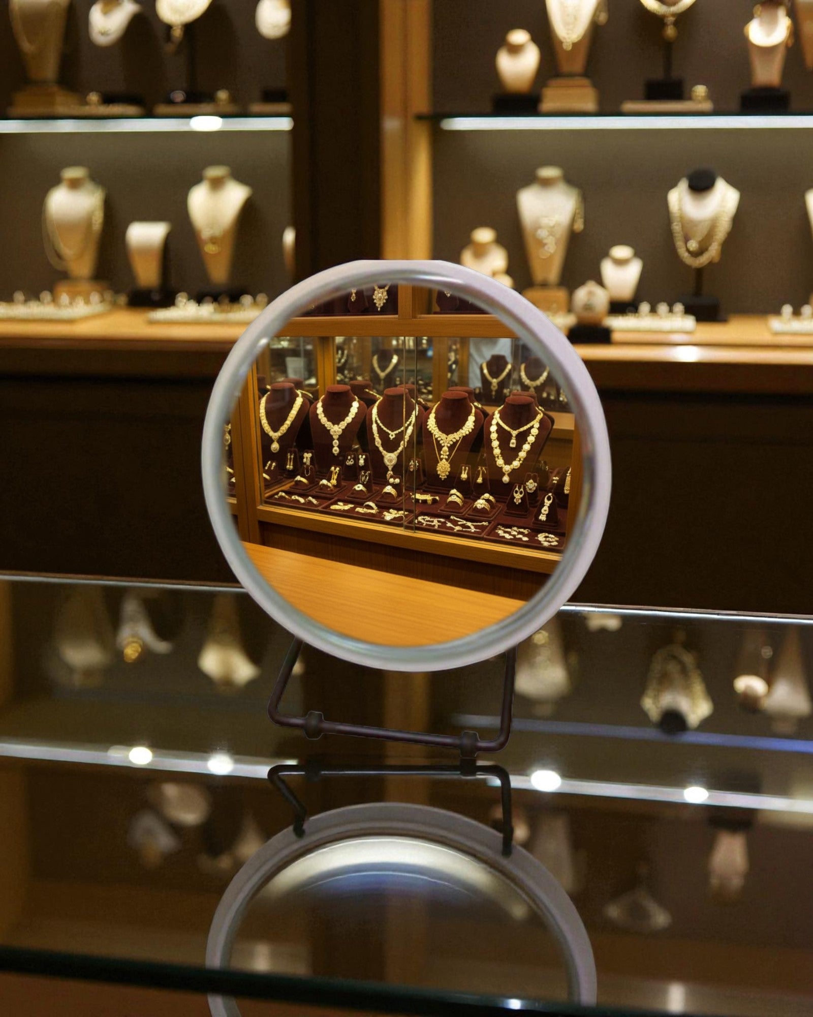 Round Shaped Counter Top Mirror