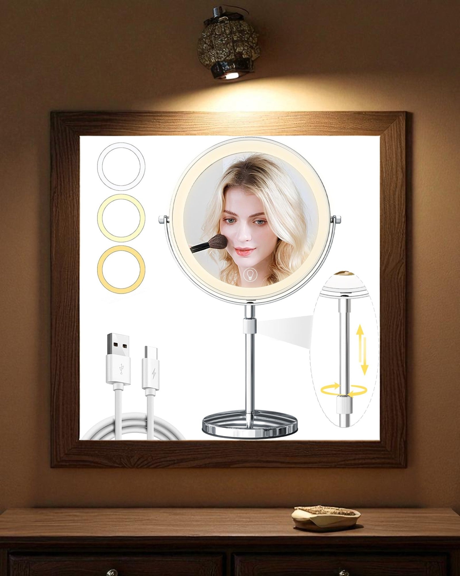 Adjustable Vanity Mirror with LED