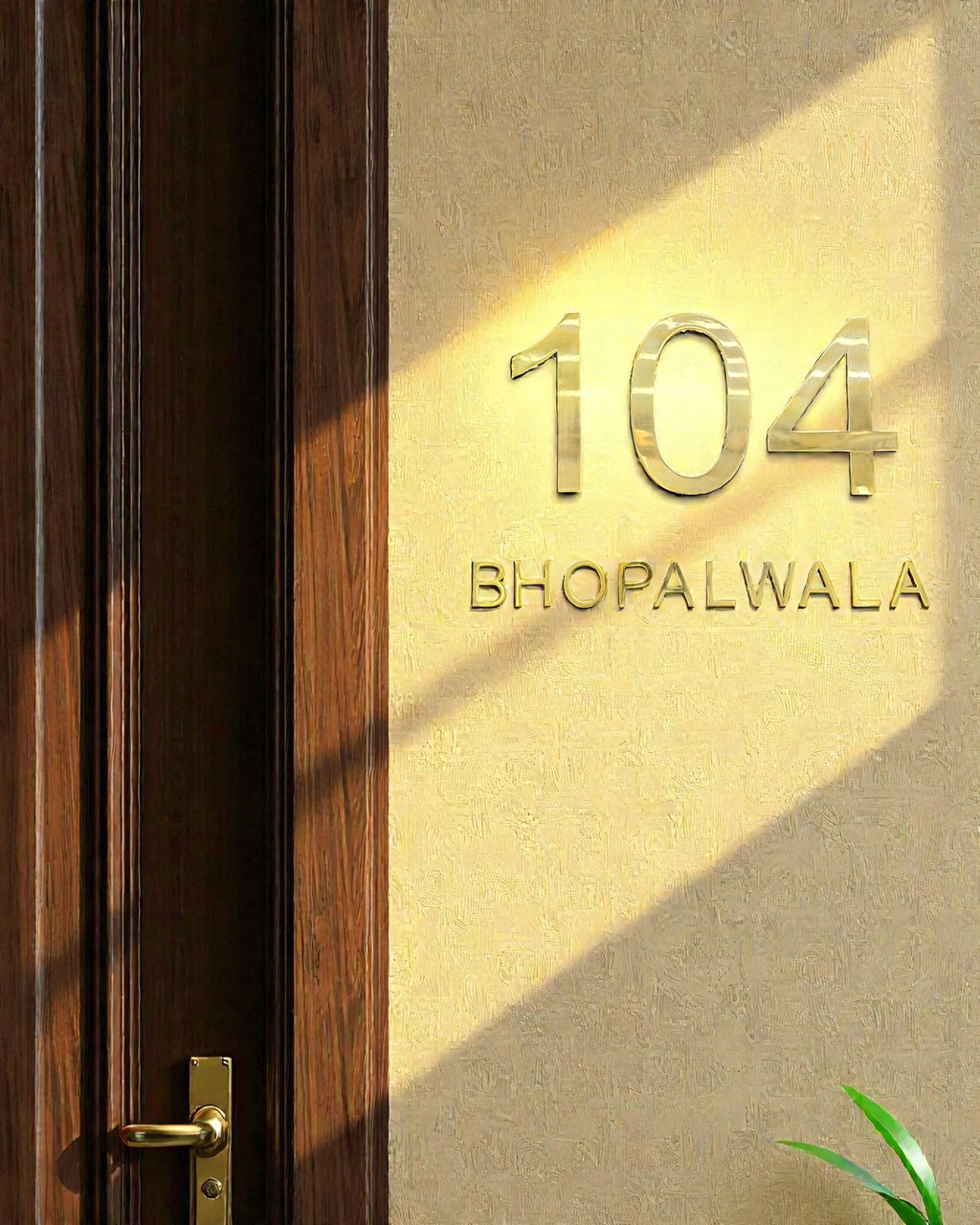 Bhopalwala - Glossy Gold Metal Laser Cut
