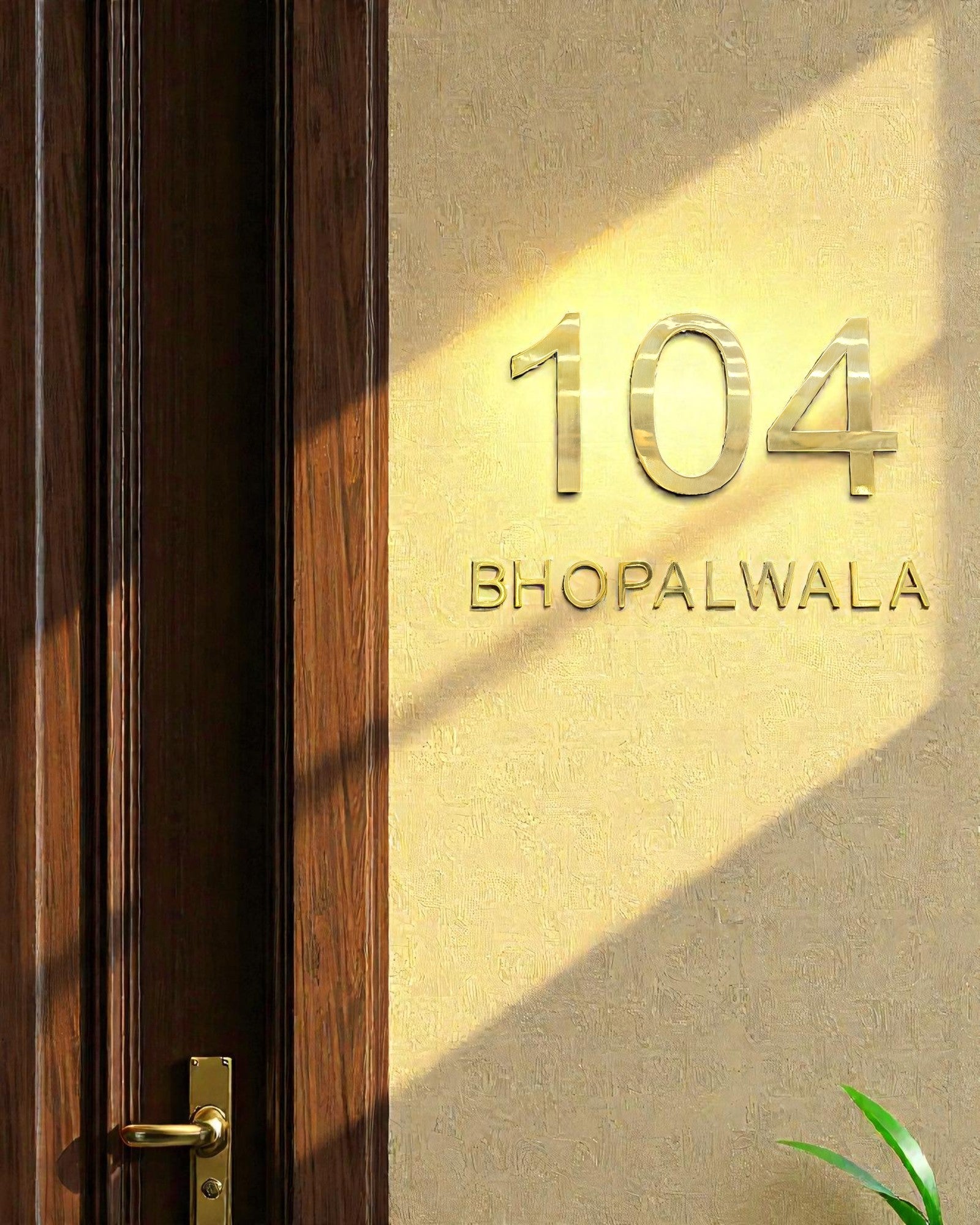 Bhopalwala - Glossy Gold Metal Laser Cut