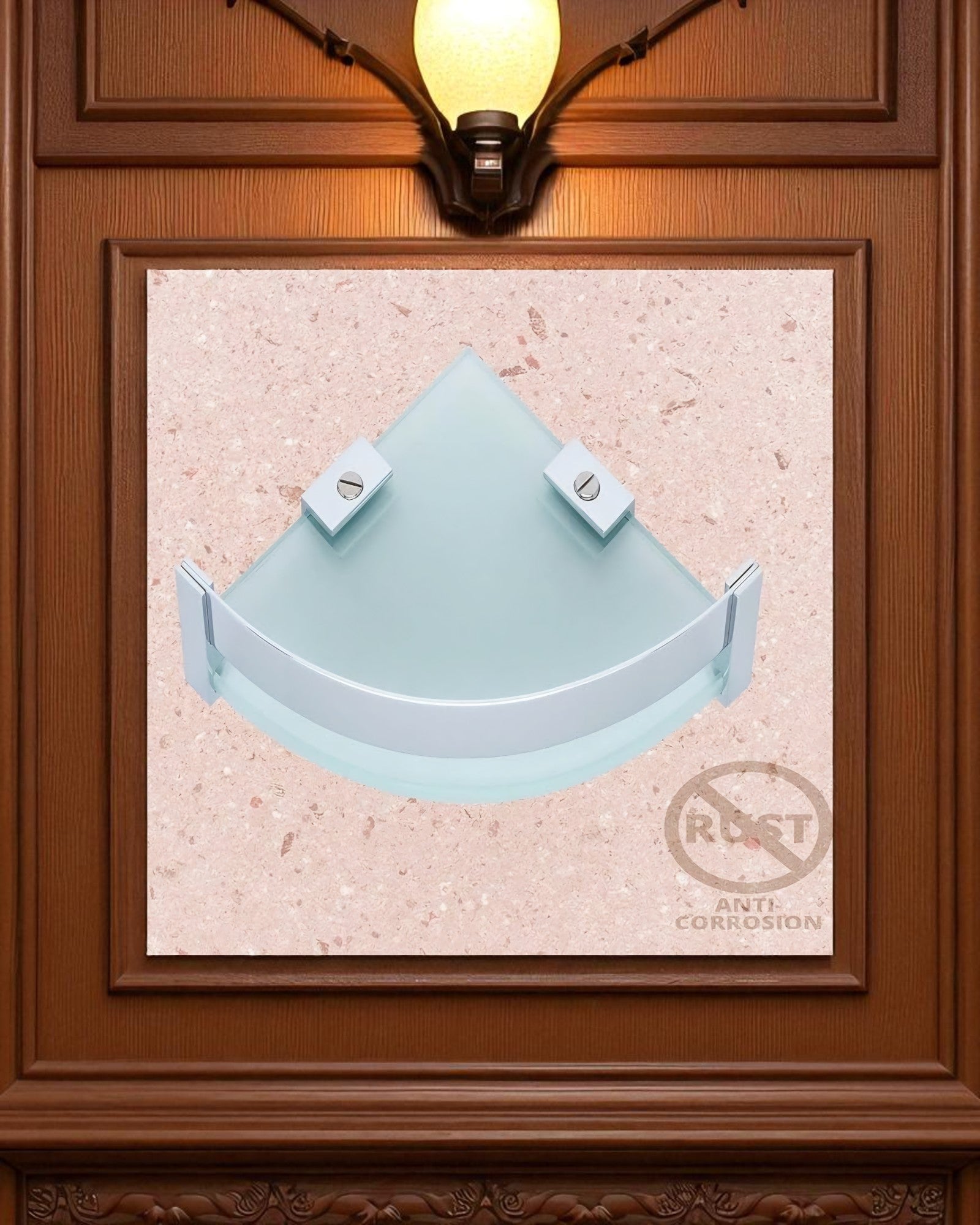 Corner Shelf - Brass Border