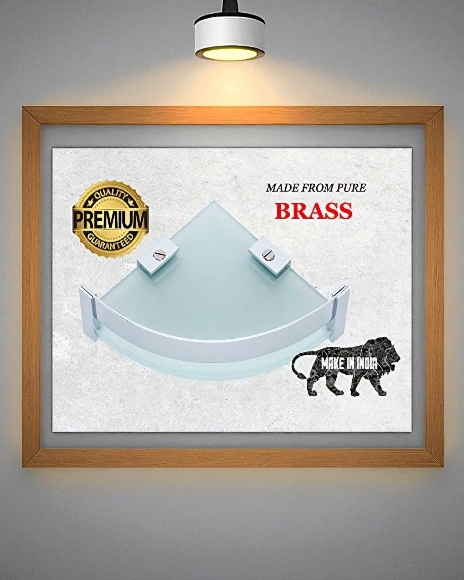 Corner Shelf - Brass Border