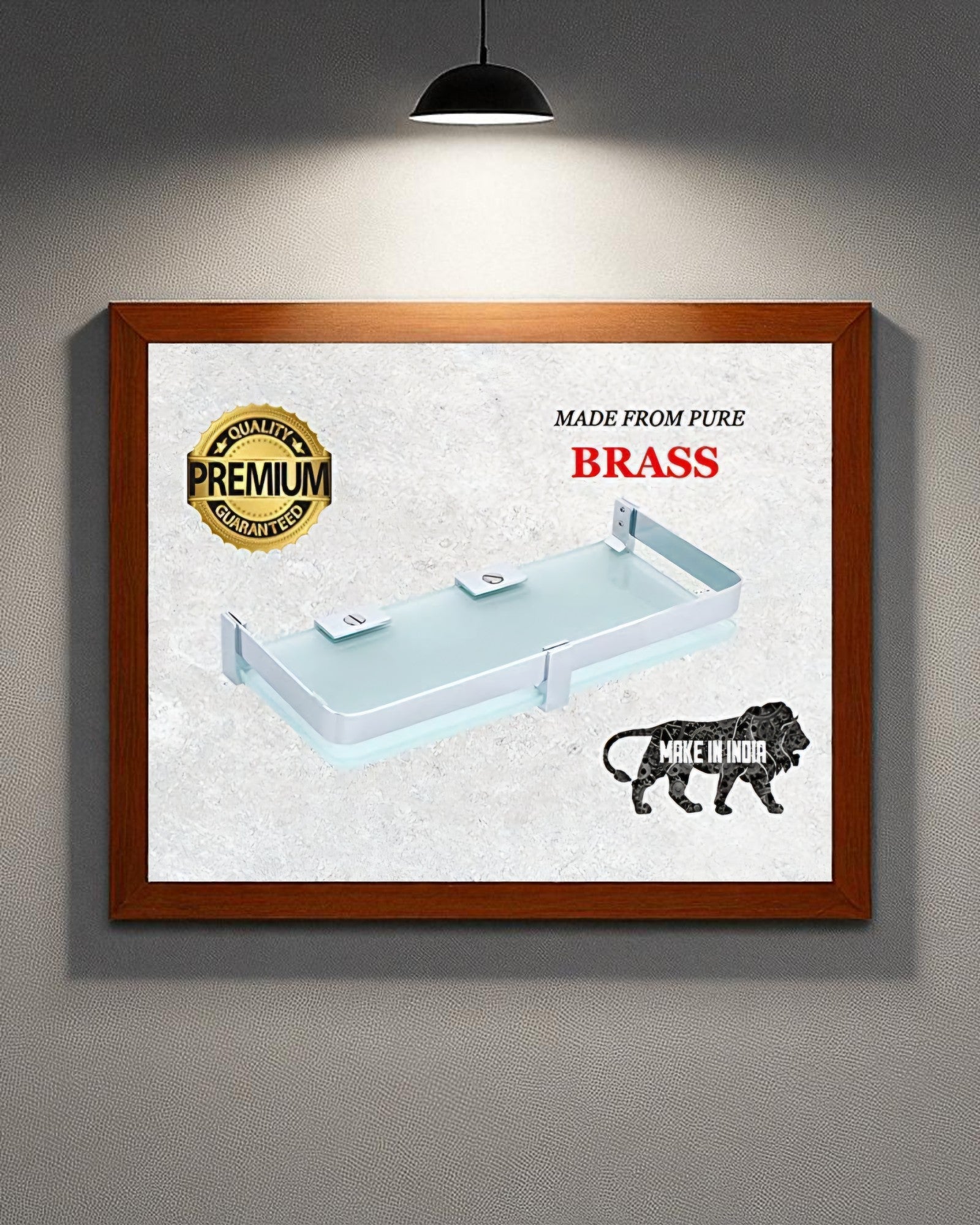 Straight Shelf - Brass Border