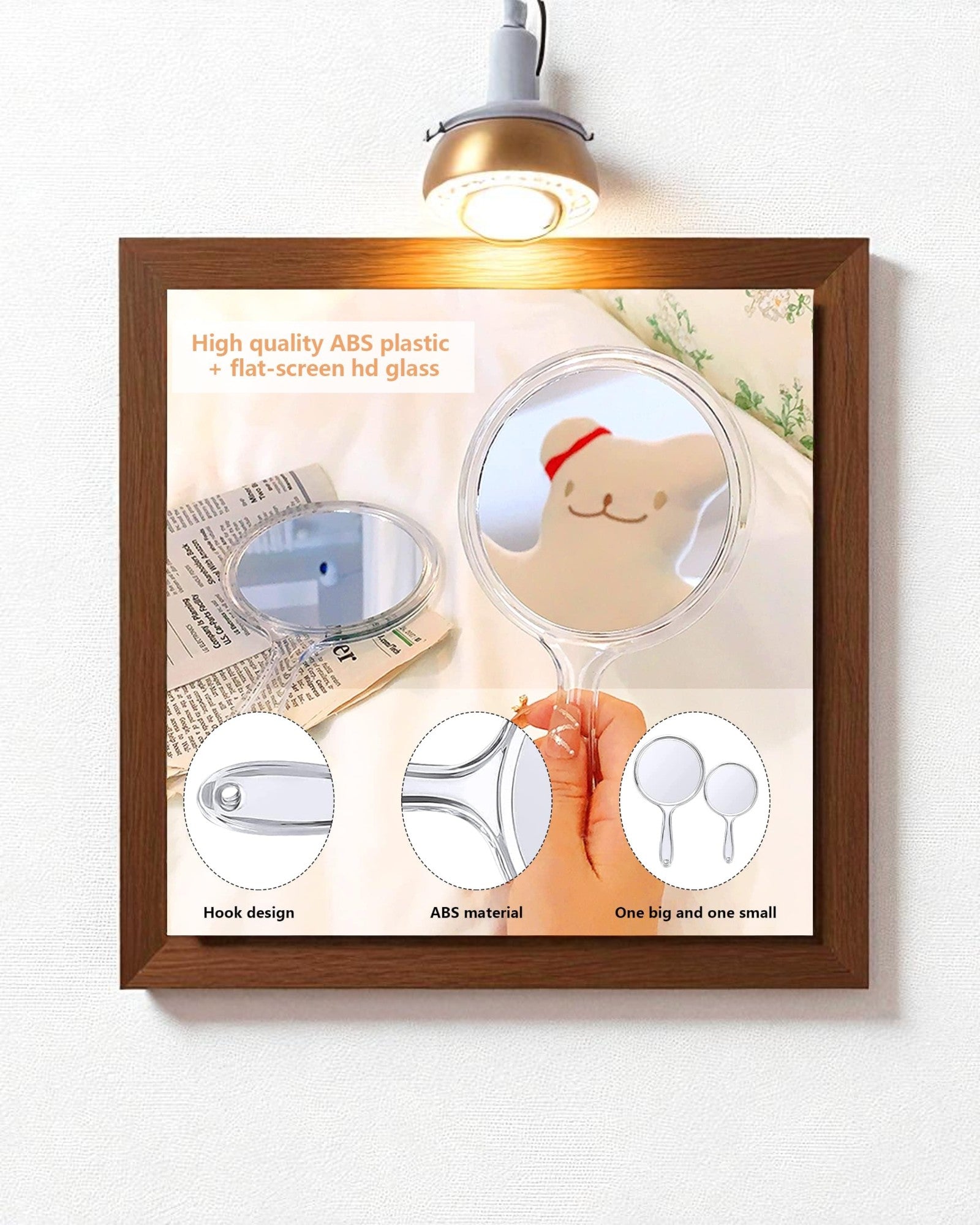 Hand Mirror - Clear Plastic