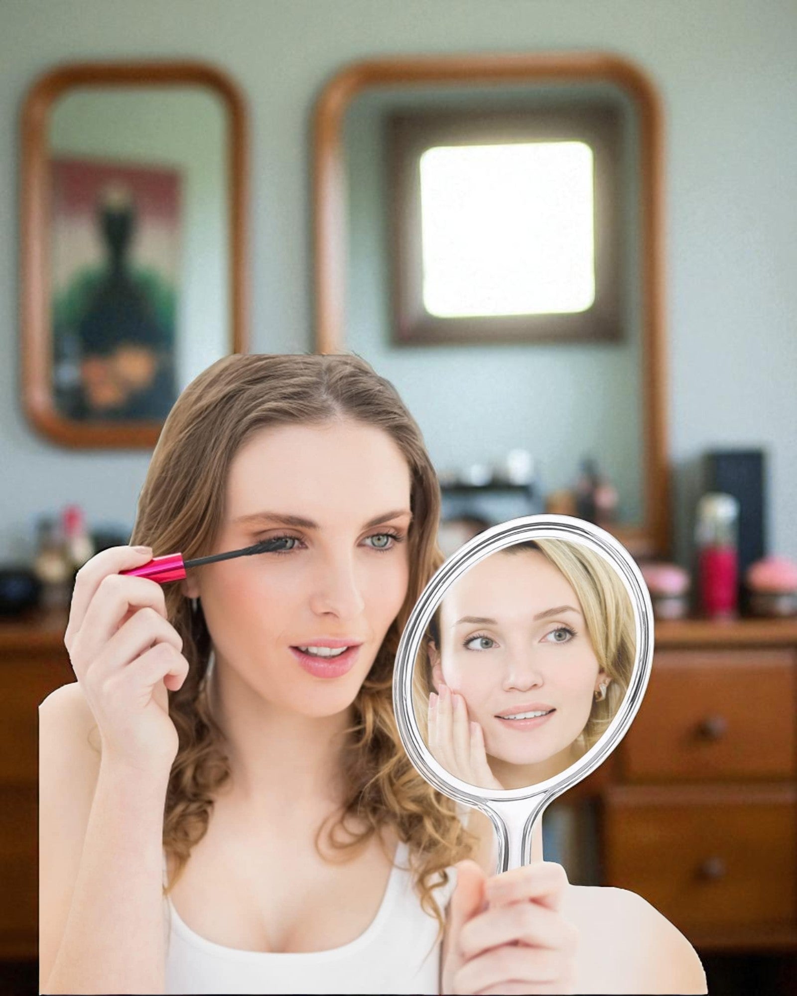 Hand Mirror - Clear Plastic