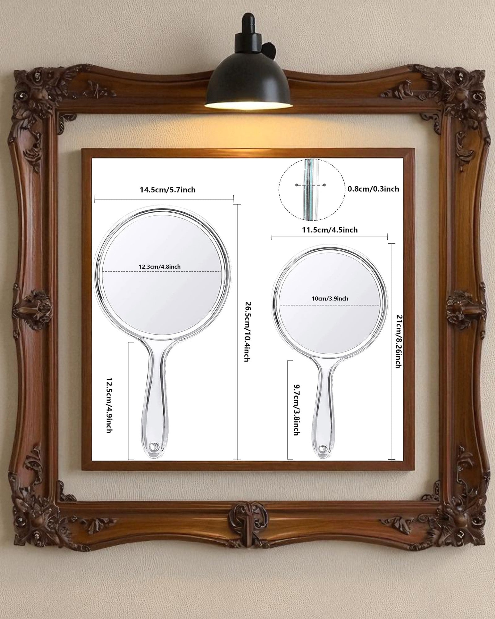 Hand Mirror - Clear Plastic