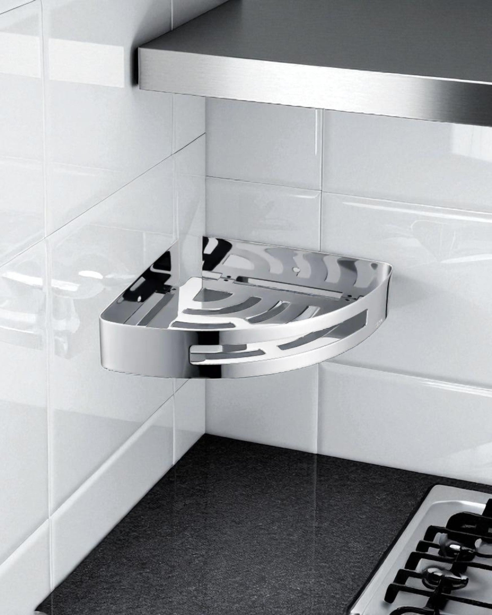 Corner Shelf - Metal with Border