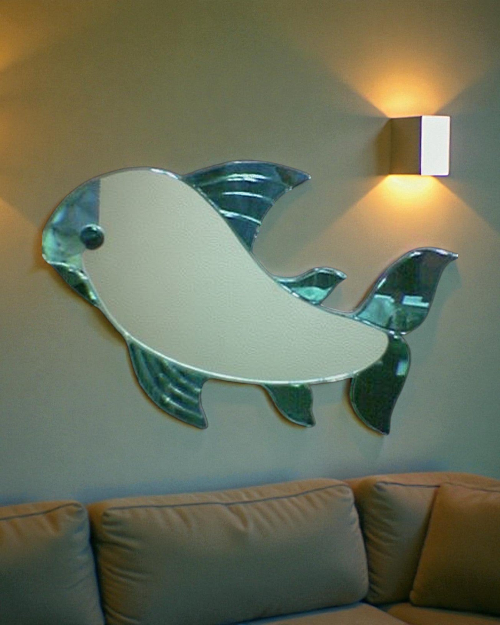Dolphin Shaped Mirror Wall Art
