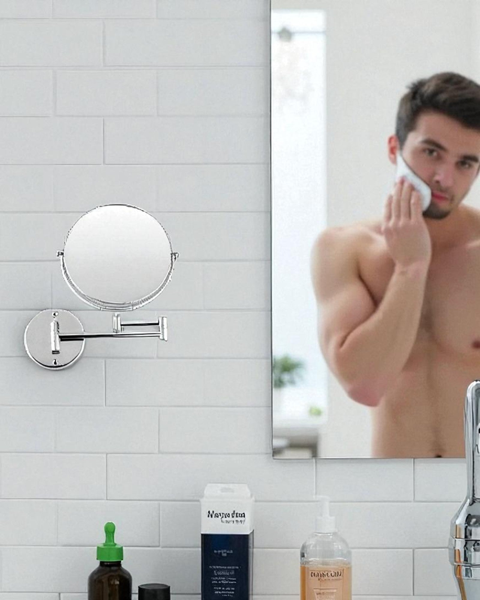 Magnifying Shaving Mirror - Double Arm