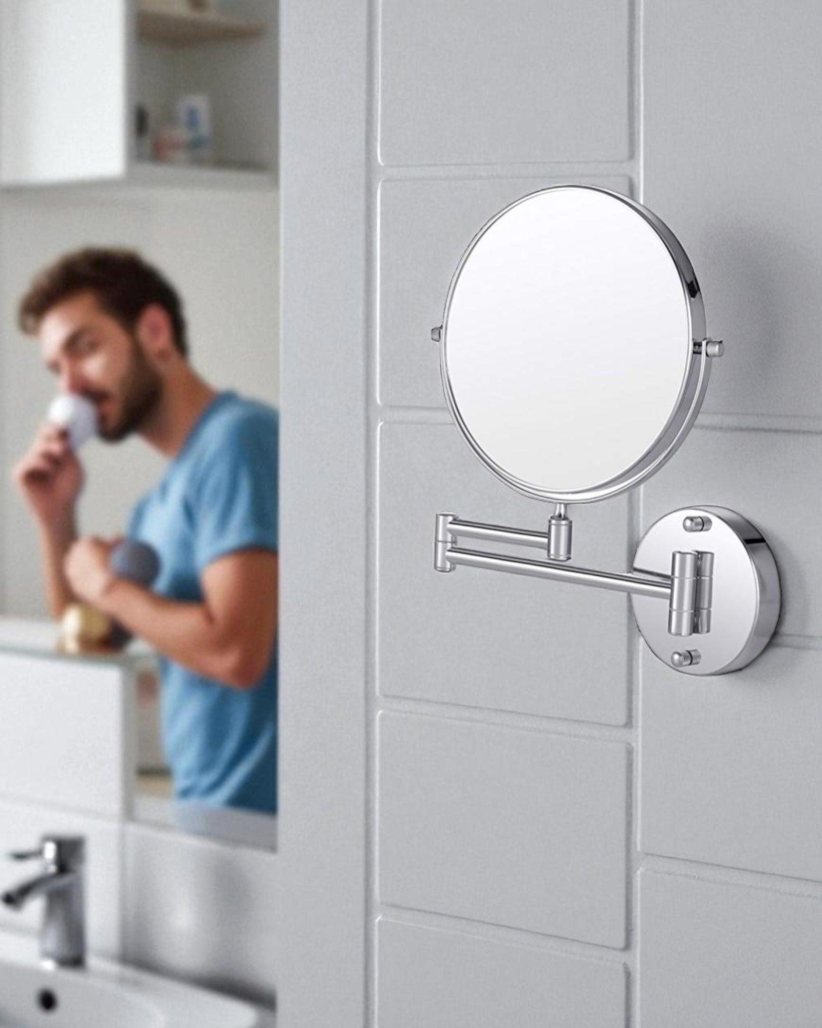 Magnifying Shaving Mirror - Double Arm