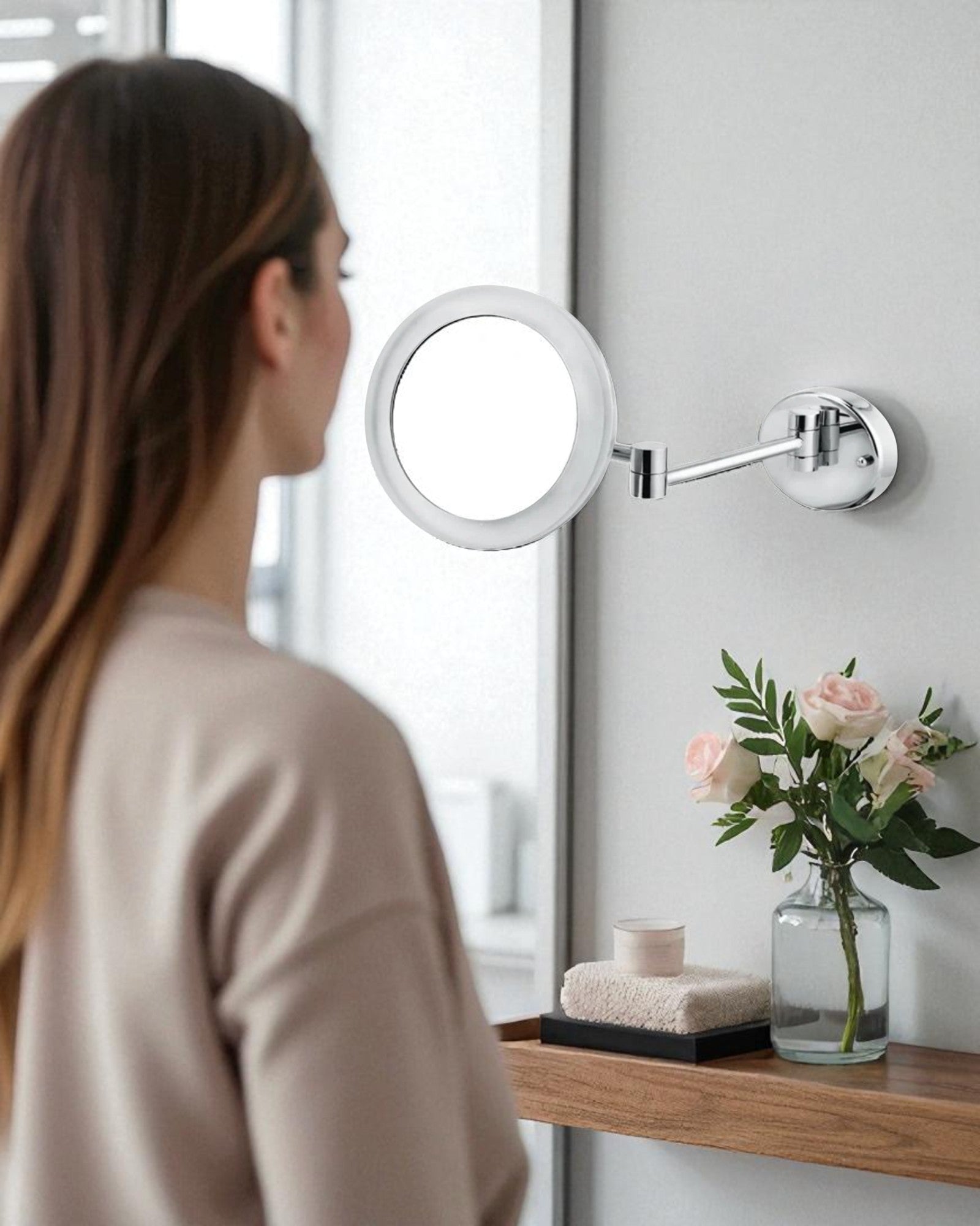 Magnifying Shaving Mirror with LED light