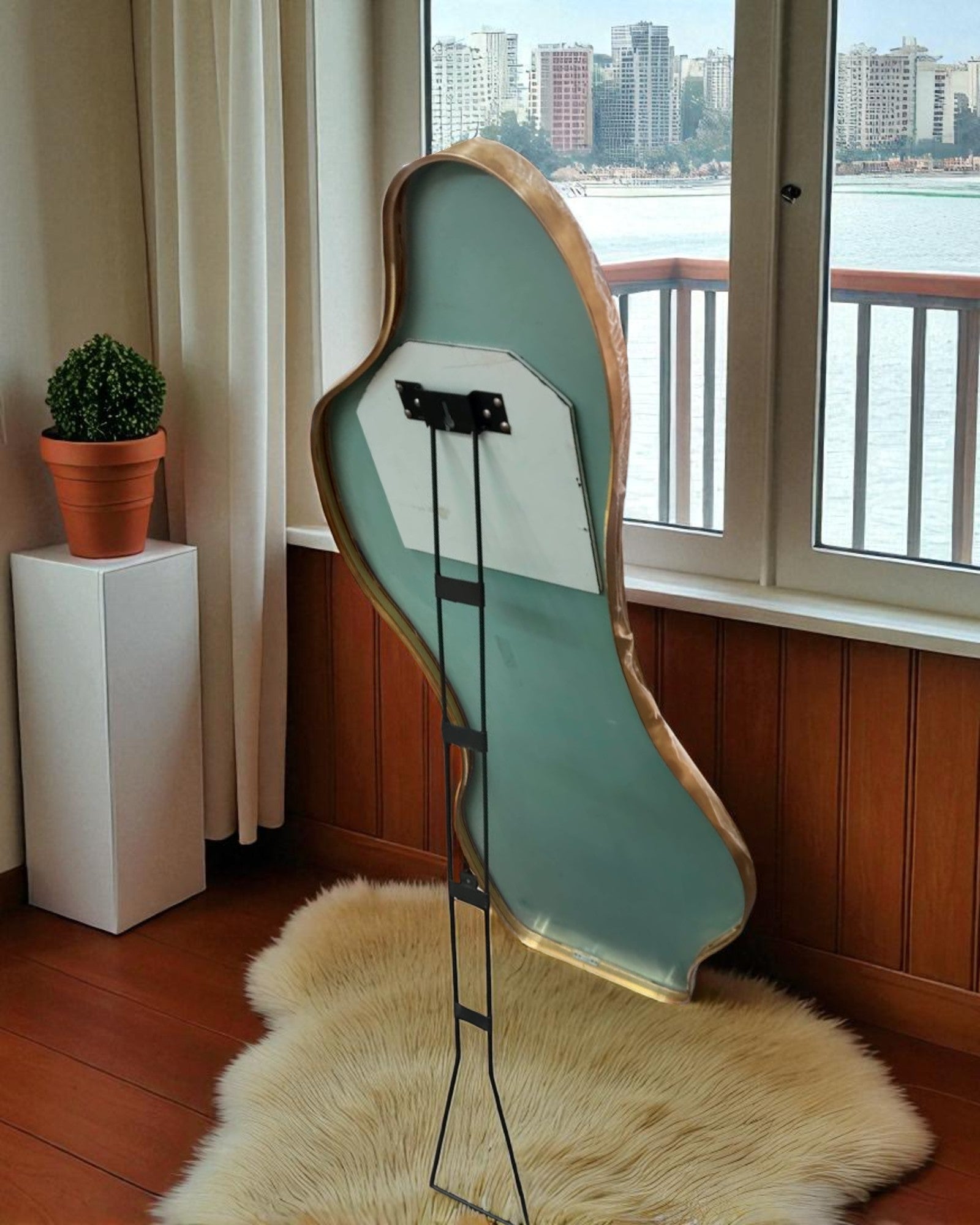 Dressing Mirror 11 - Abstract Cloud Shape Metal Framed