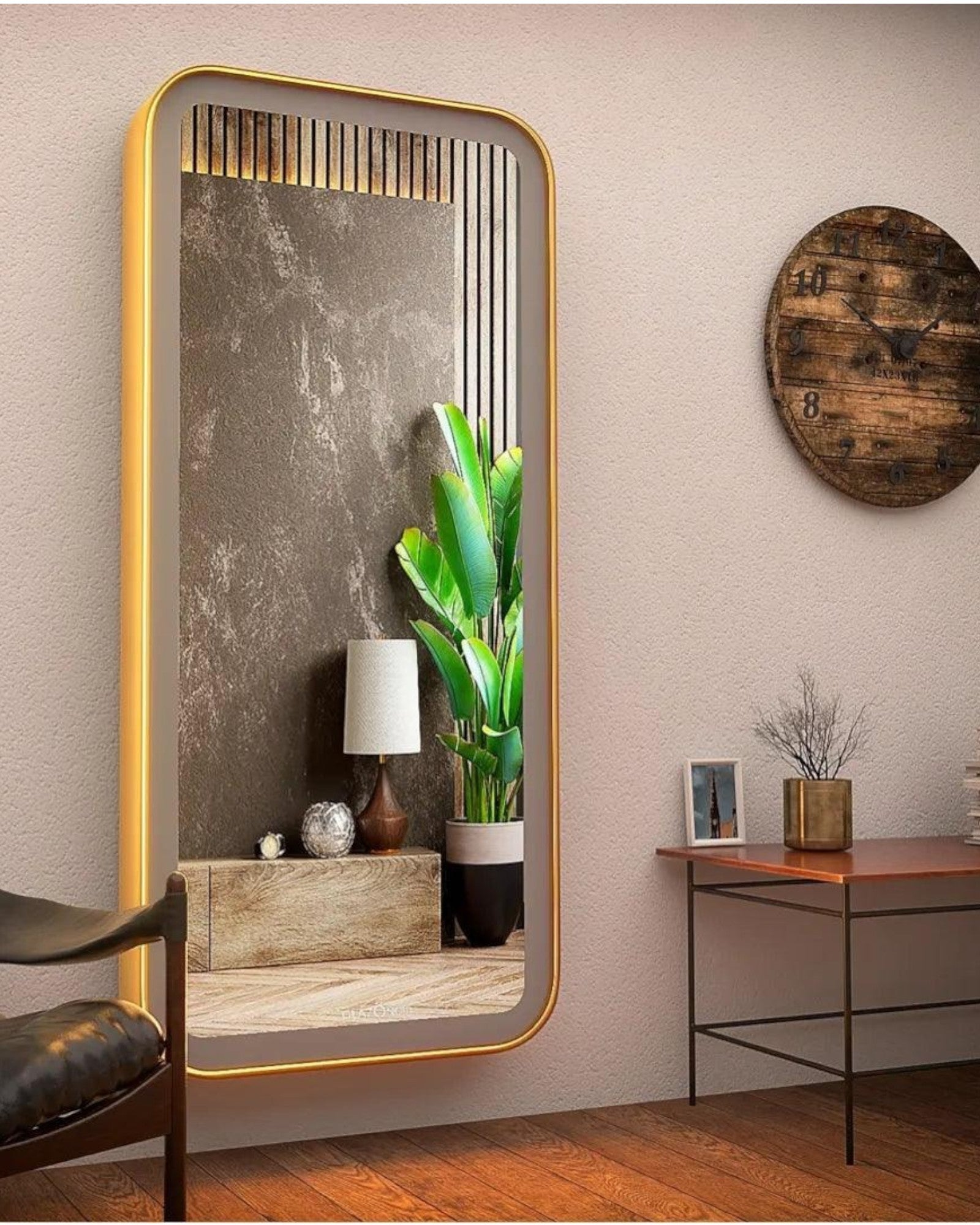 Dressing Mirror 6 - Rectangle Shape Metal Framed with LED Light