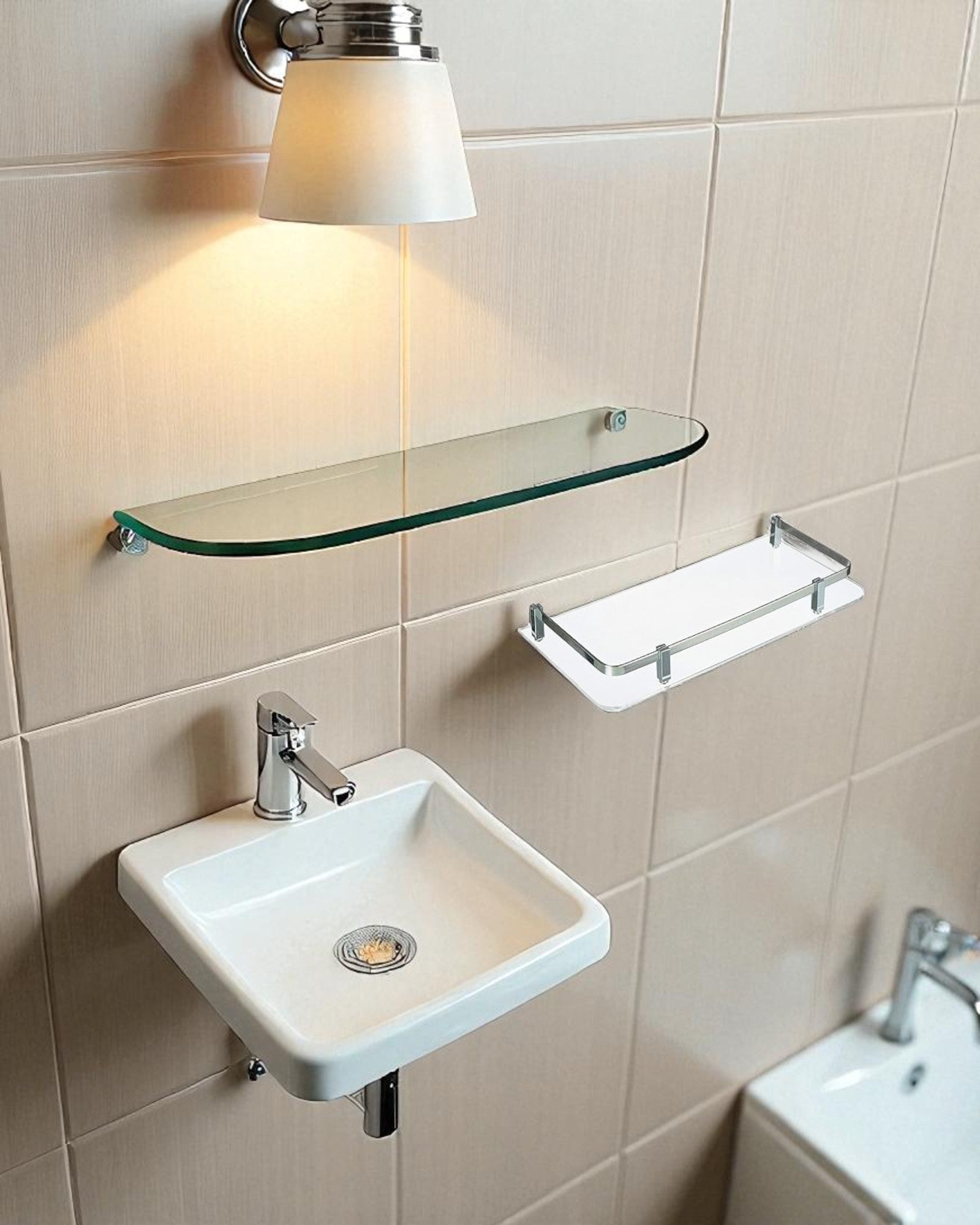 Straight Shelf - Frosted Glass