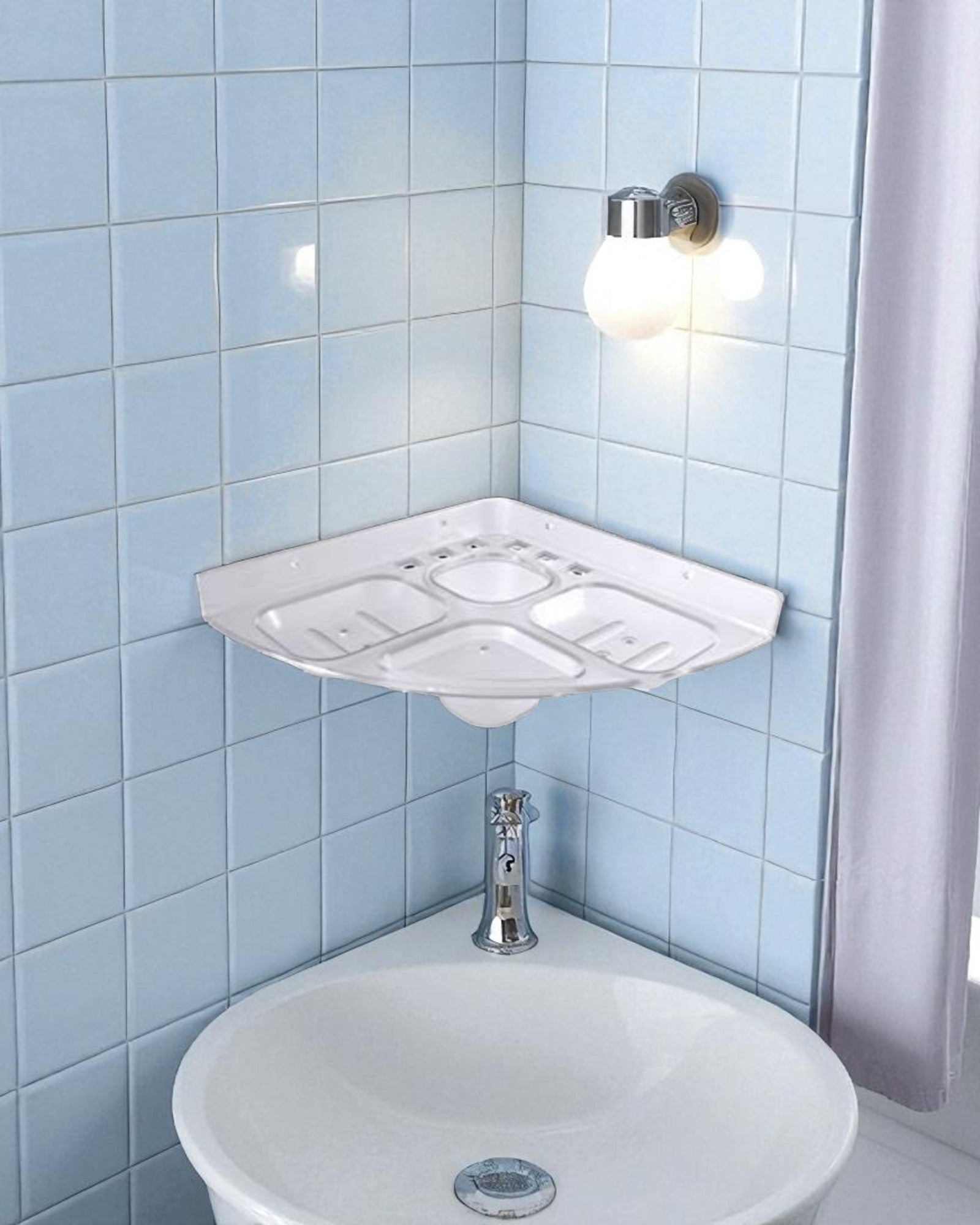 5 in 1 Corner Toothbrush Holder and Soap Dish