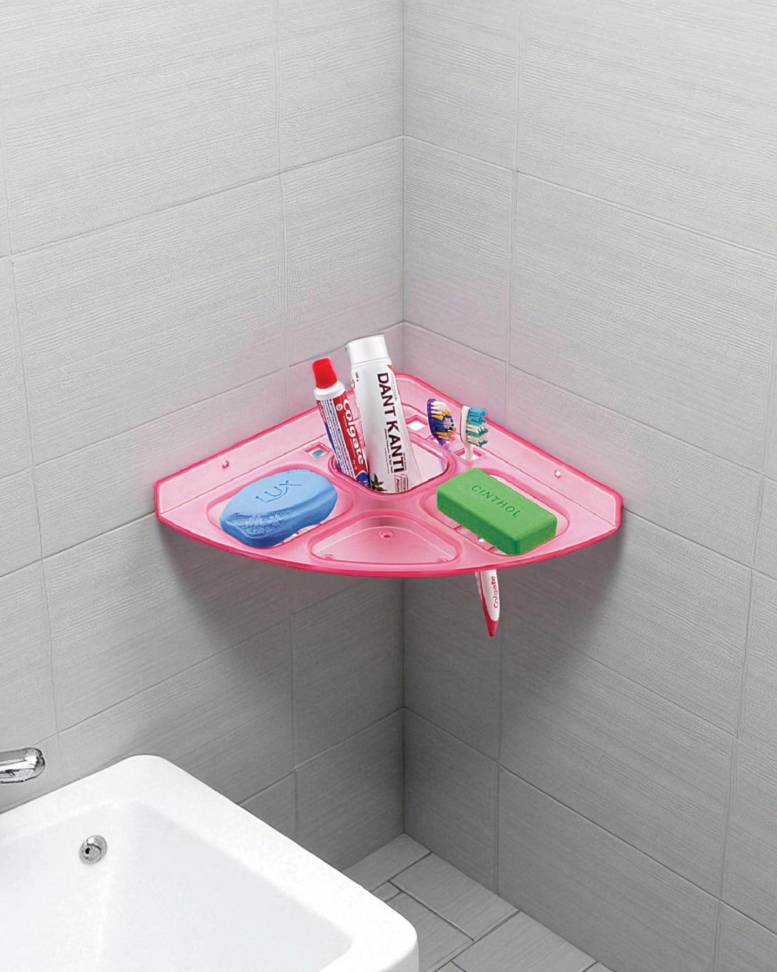 5 in 1 Corner Toothbrush Holder and Soap Dish