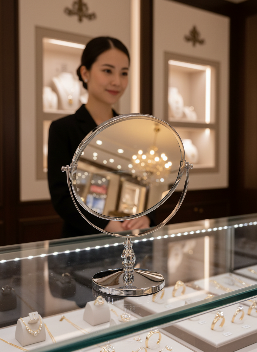 Counter Top Vanity Mirror Silver