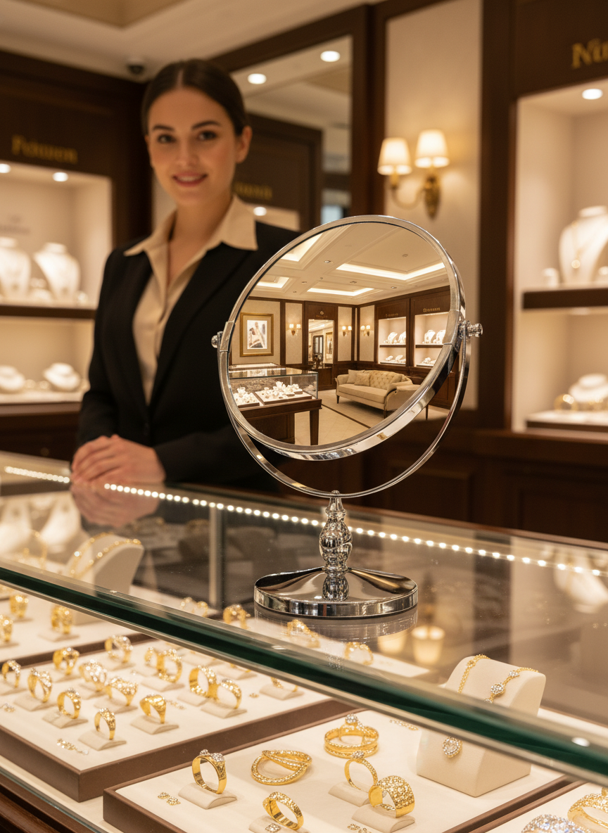 Counter Top Vanity Mirror Silver