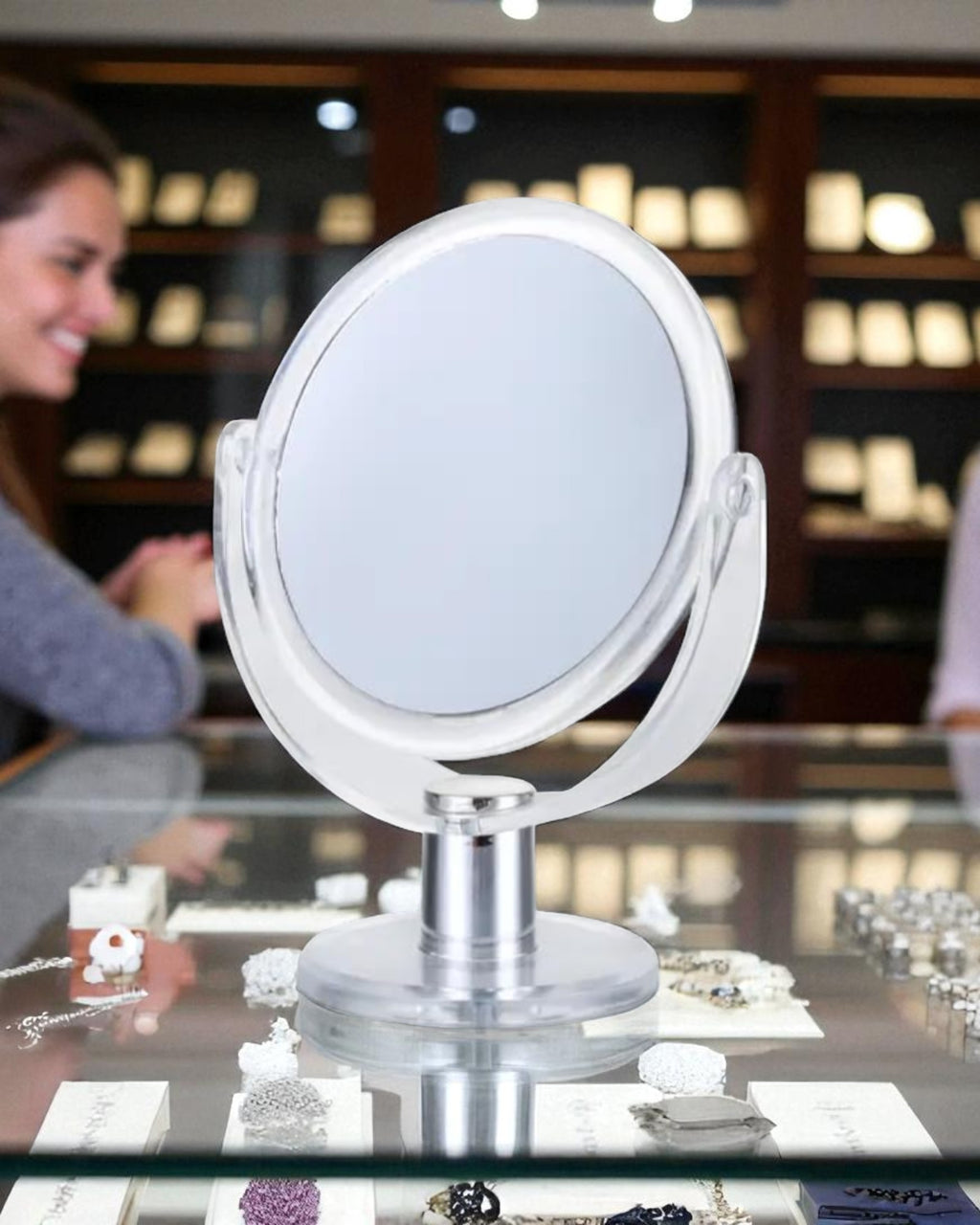 Transparent Plastic Counter Top Mirror