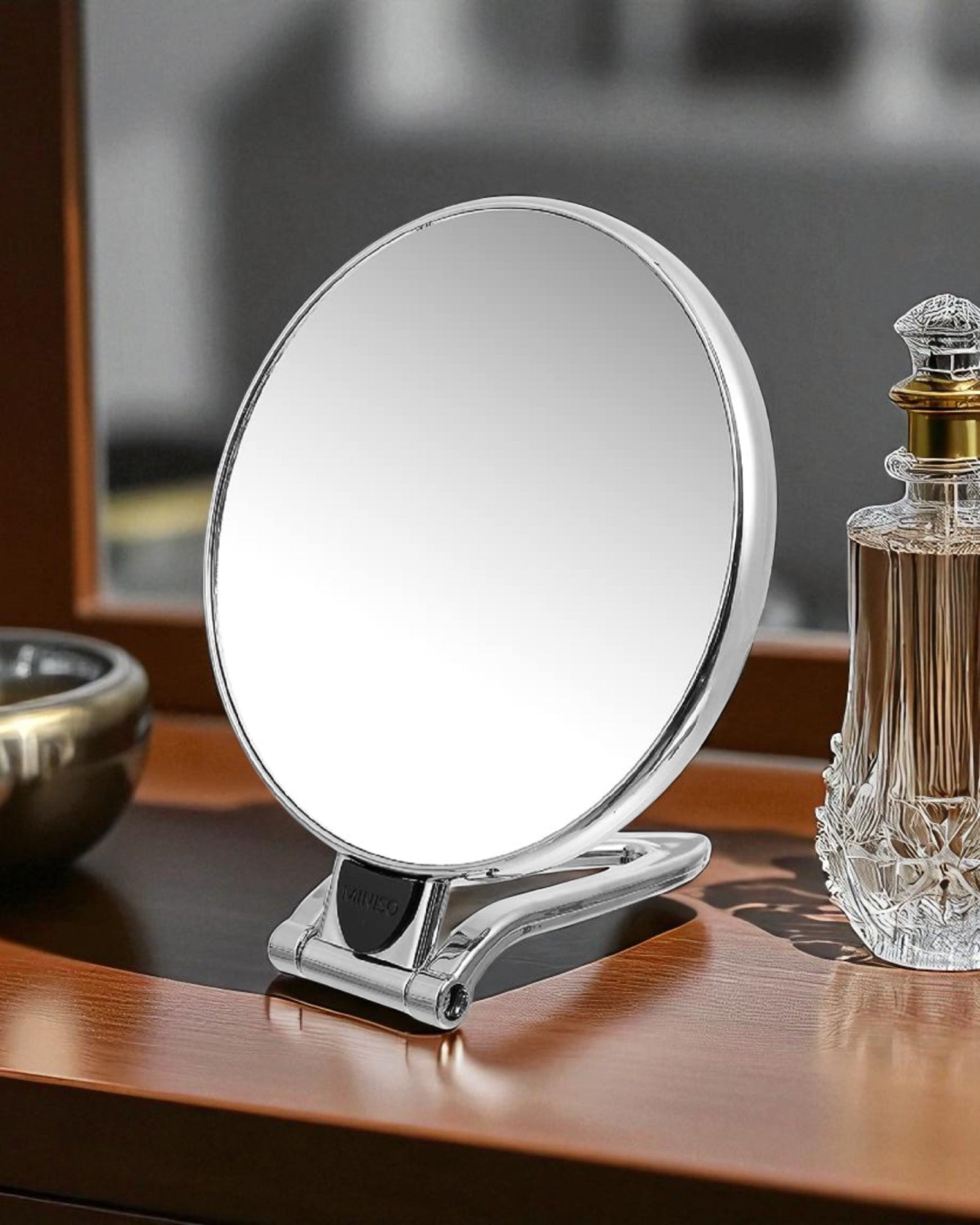 Hand cum Counter Top Mirror