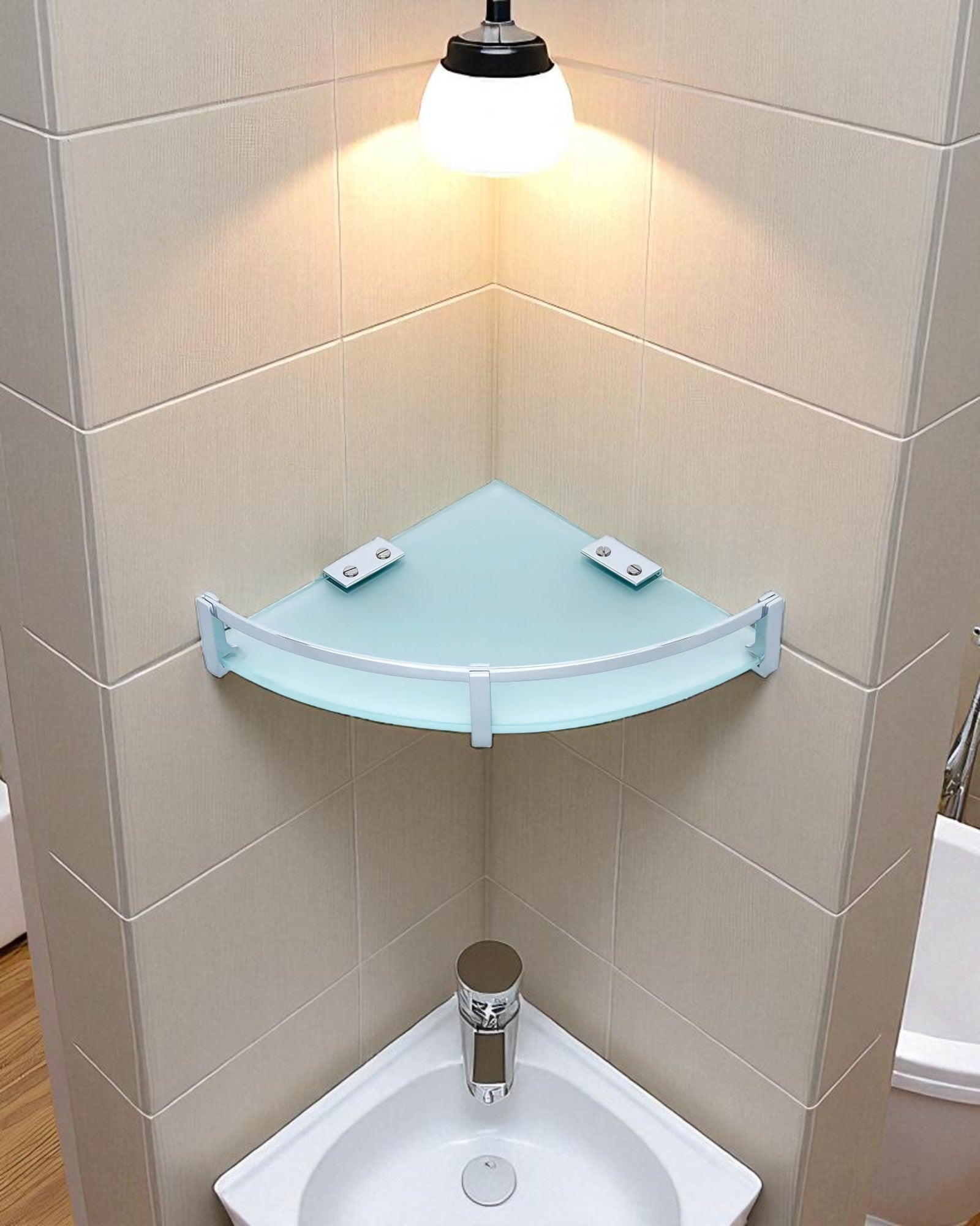 Corner Shelf - Frosted Glass