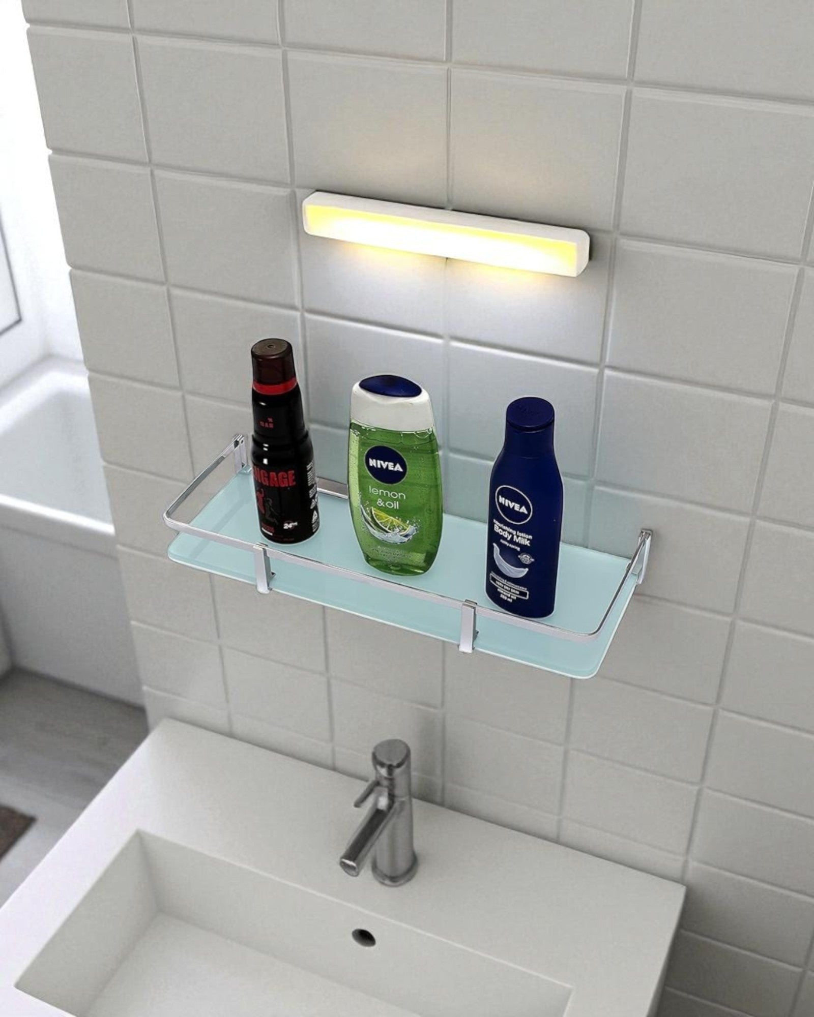 Straight Shelf - Frosted Glass