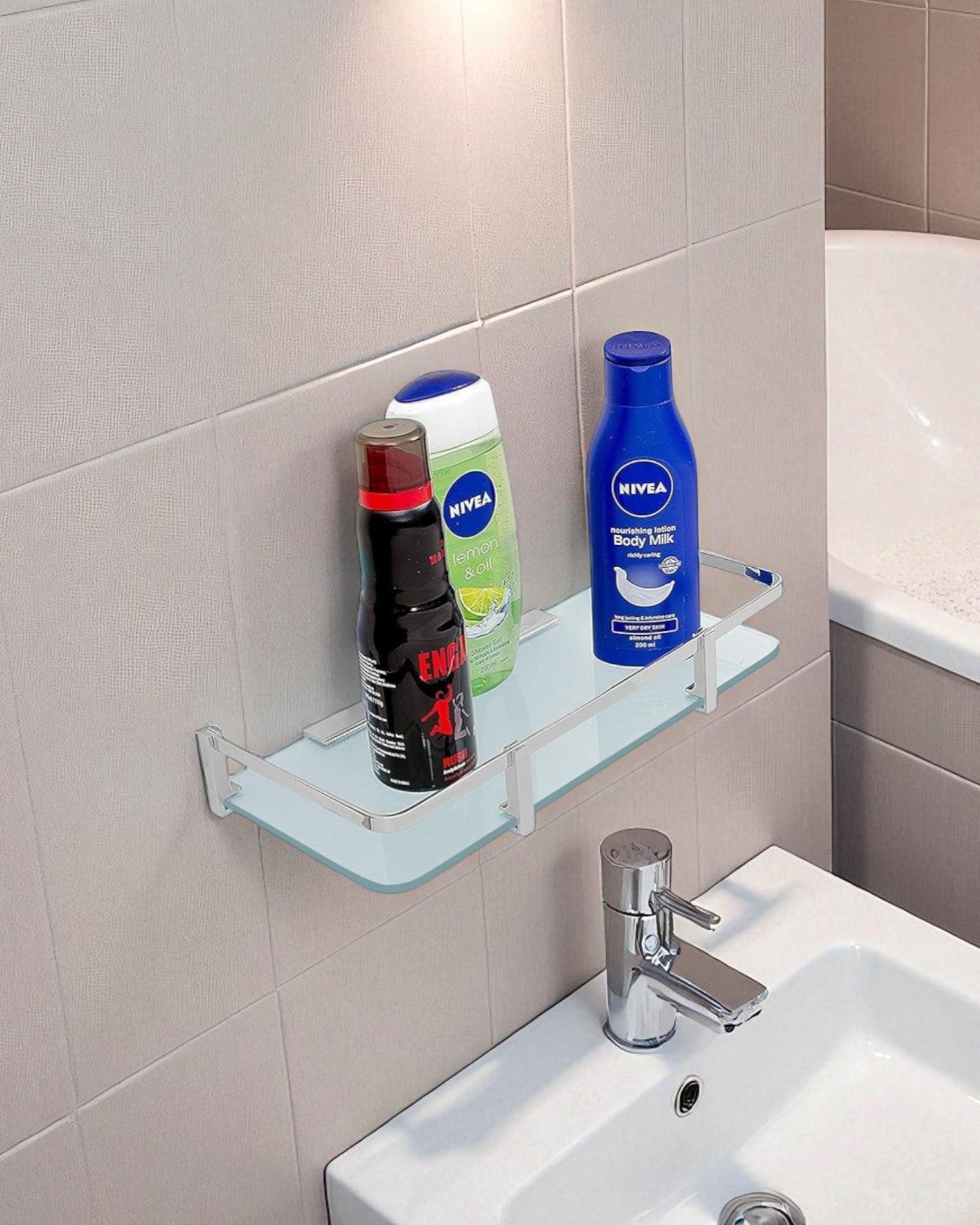 Straight Shelf - Frosted Glass