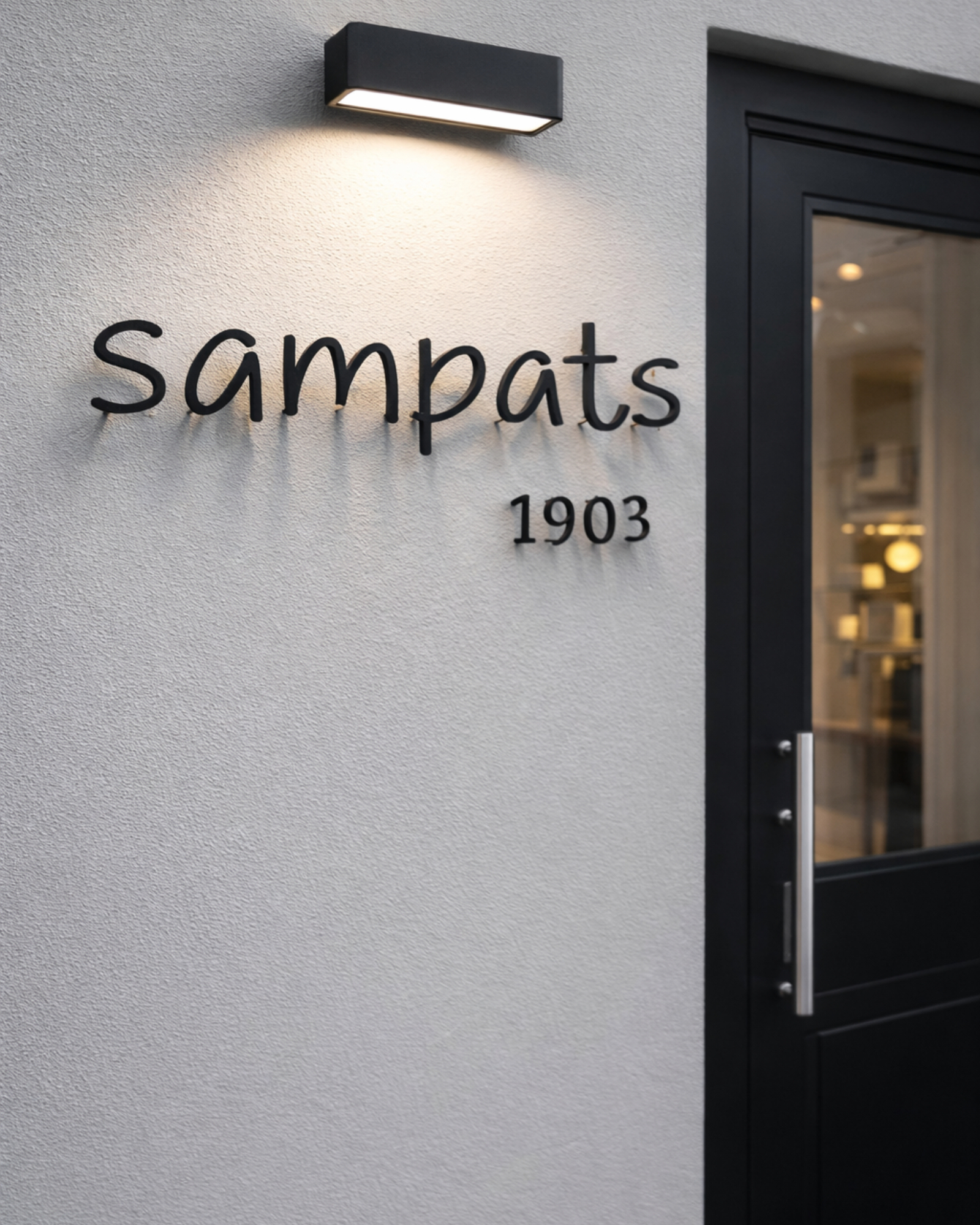 Sampats Metal Name Plate – Timeless Elegance in Matte Black