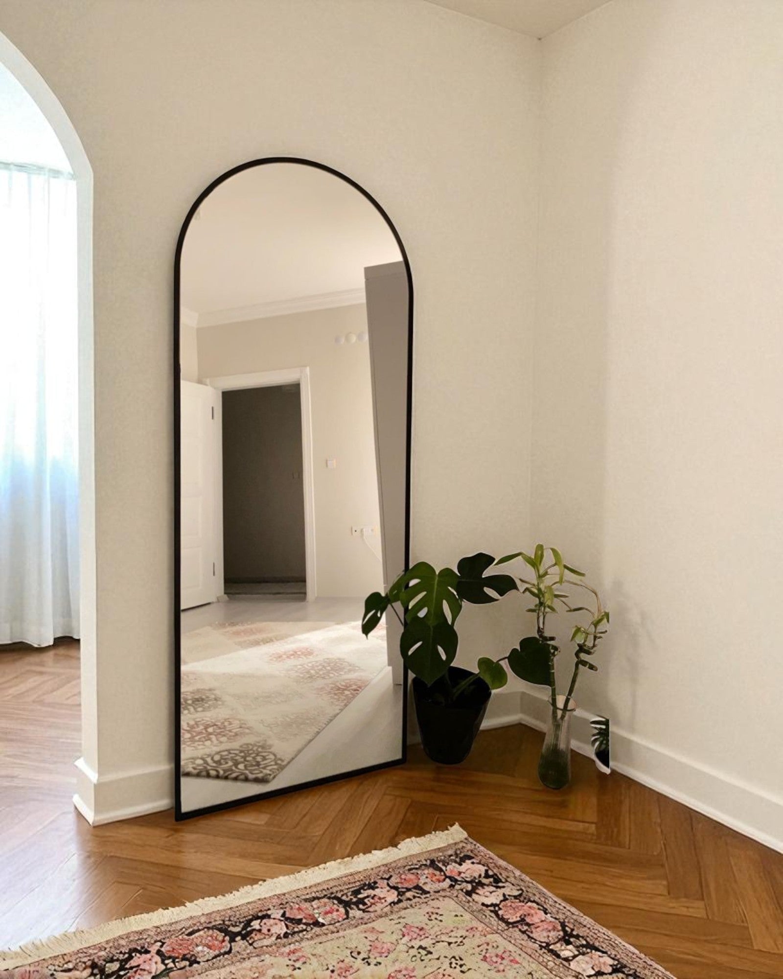 Dressing Mirror 3 - Semi Round Shape Metal Framed
