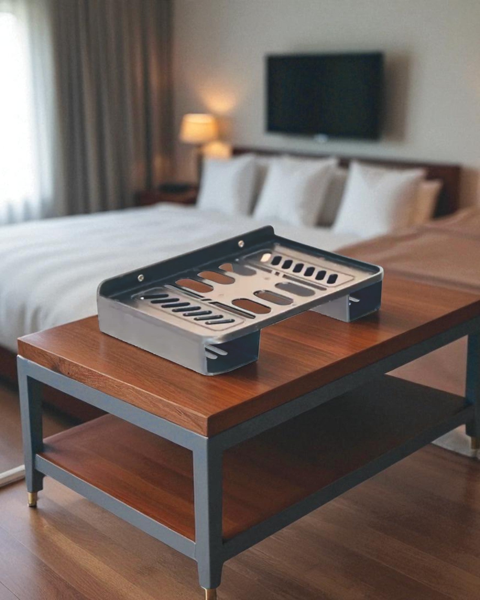 WiFi Router / Set top Box Shelf with Remote Pocket