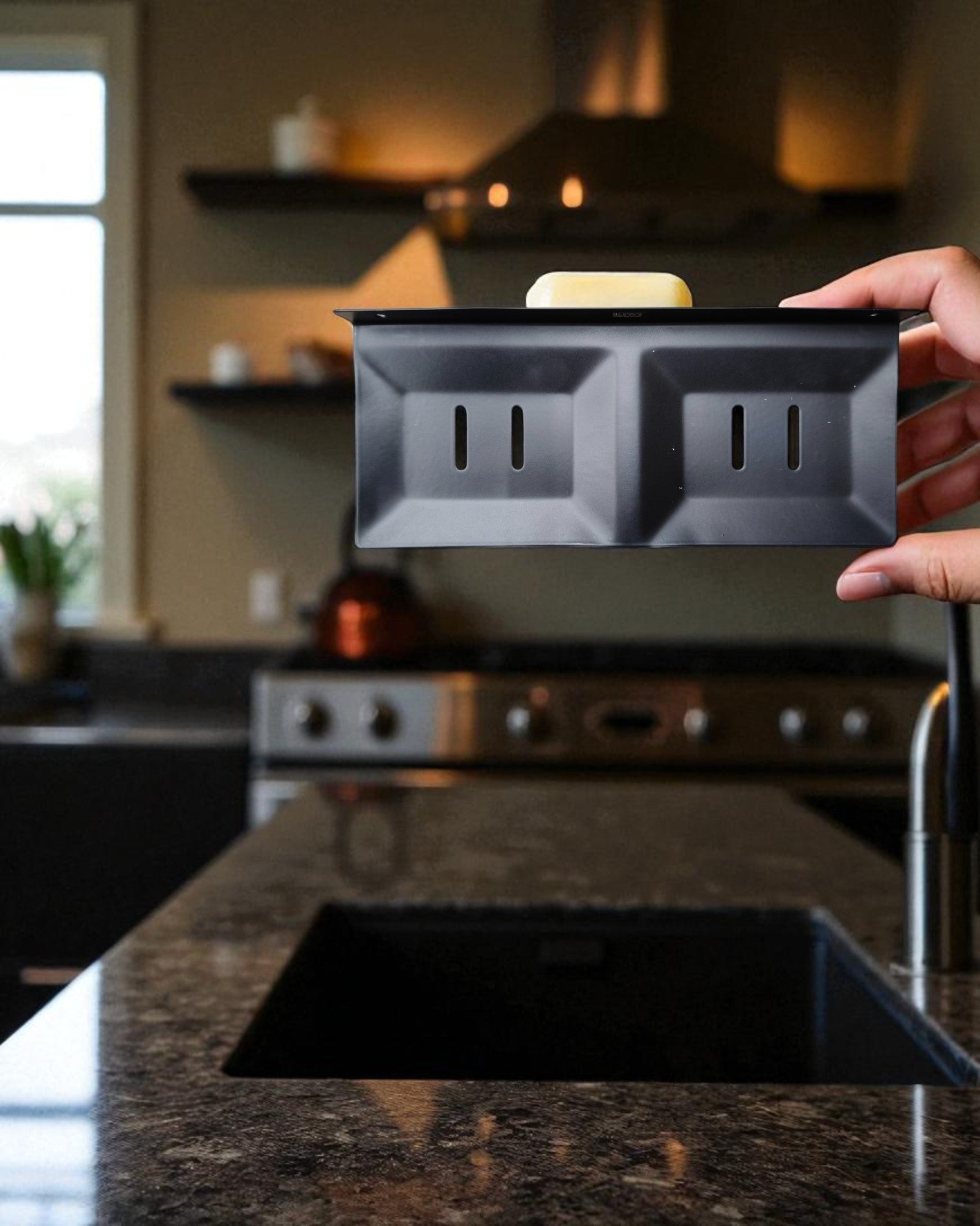 Double Soap Dish - Metal Kiwi