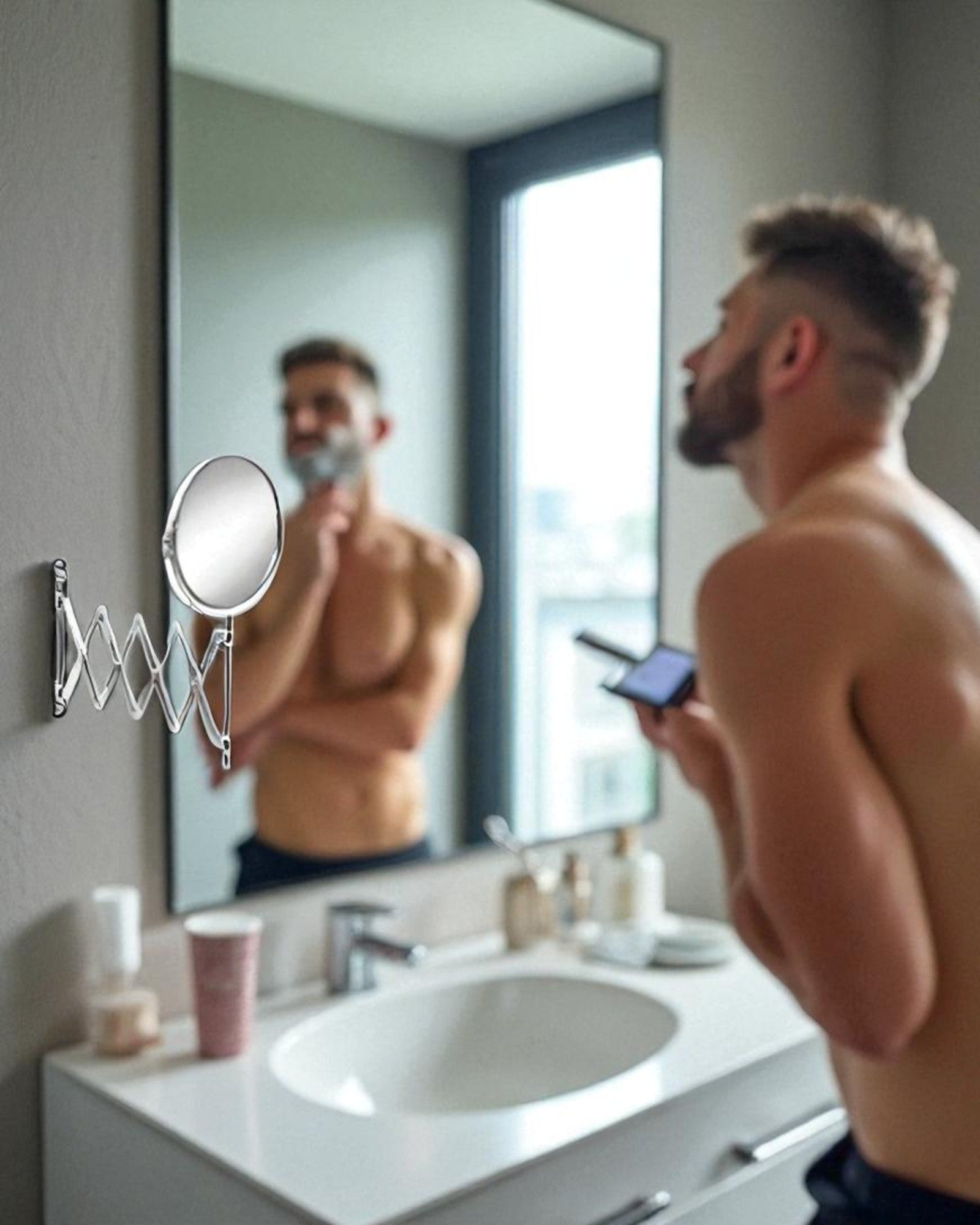 Magnifying Shaving Mirror - Retractable