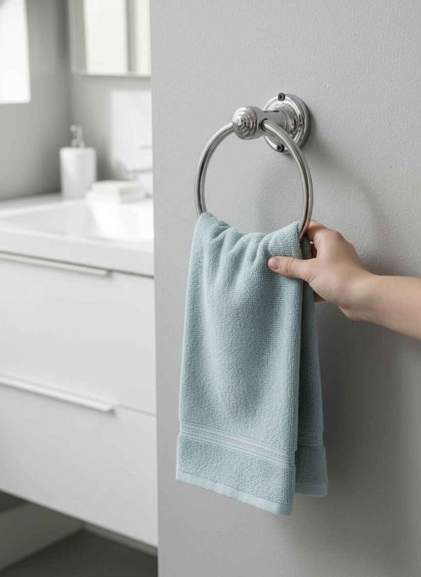 Chrome Finish Metal Towel Ring – 5" Diameter