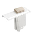 Fossa Space-Saving Wall Mounted Towel Shelf – Foldable Chrome Towel, Durable Bathroom Accessories, Rust Resistant & Stylish Bathroom Fittings | White (Quartz Ceramic)