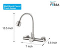 Fossa Kitchen Sink Wall Mount with Sprayer Stainless Steel Mixer Tap Faucet
